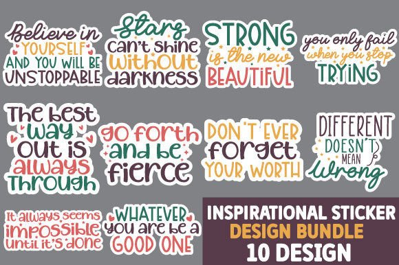 Download Inspirational Sticker Design Bundle - Premium Resources